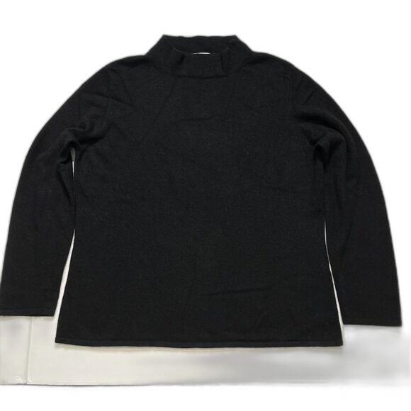 Westbound Womens 100% Cashmere Black Sweater Mock Neck XL EUC - Picture 1 of 7